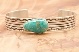 Genuine Sonoran Gold Turquoise Sterling Silver Bracelet
